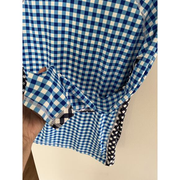 Draper James Lands End Womens XXL Water Shirt Rash Guard Gingham Pool Beach - Picture 8 of 9